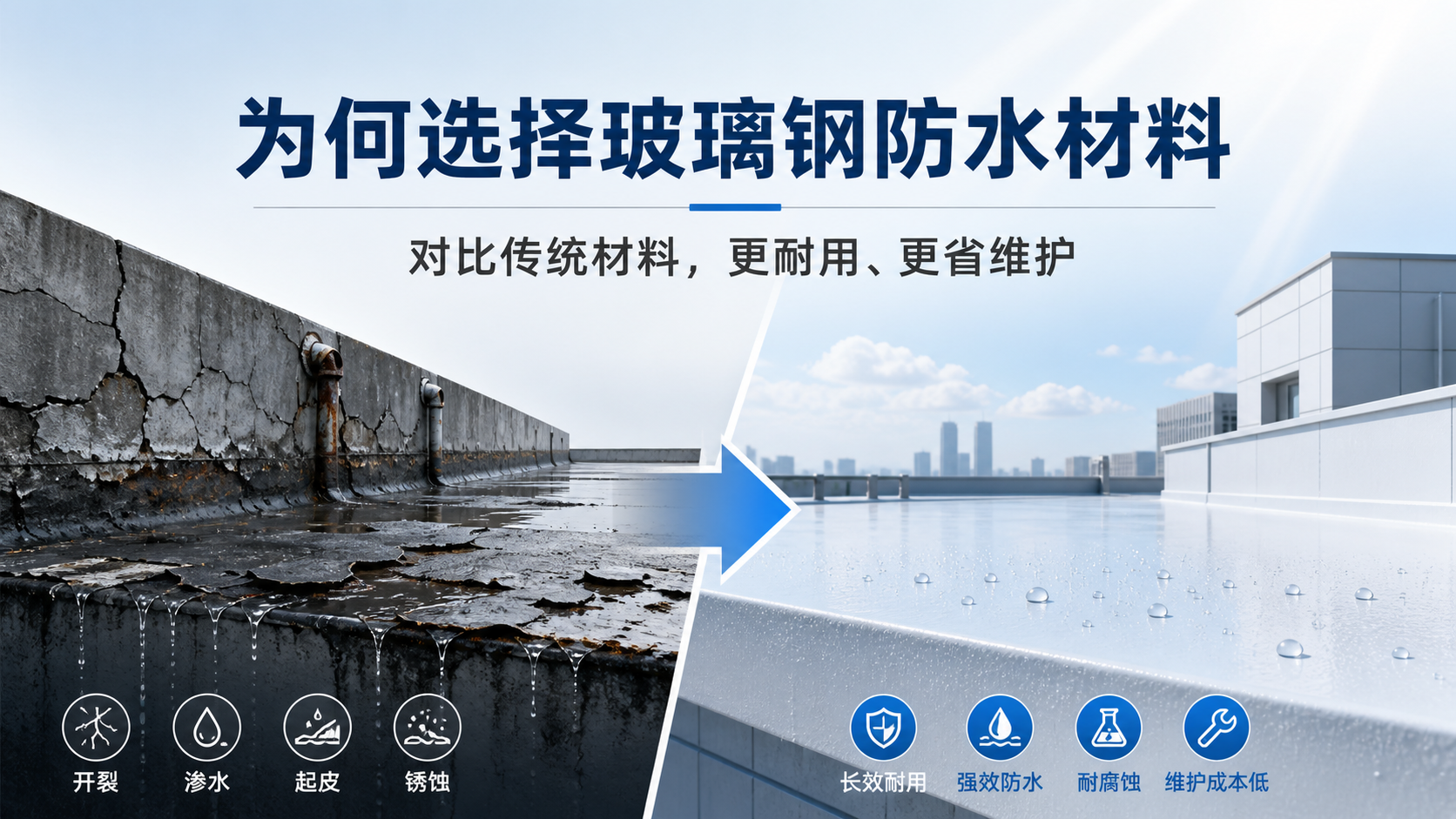 在北海，为何选择玻璃钢防水材料而非传统材料